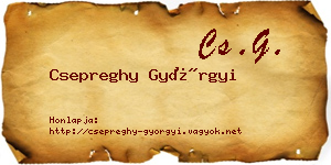 Csepreghy Györgyi névjegykártya