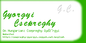 gyorgyi csepreghy business card